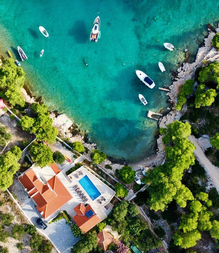 Luxury Villa Kate - In Lucice Bay With Turquoise Sea, Amazing Seaviews, And Heated Pool Milna  Esterno foto